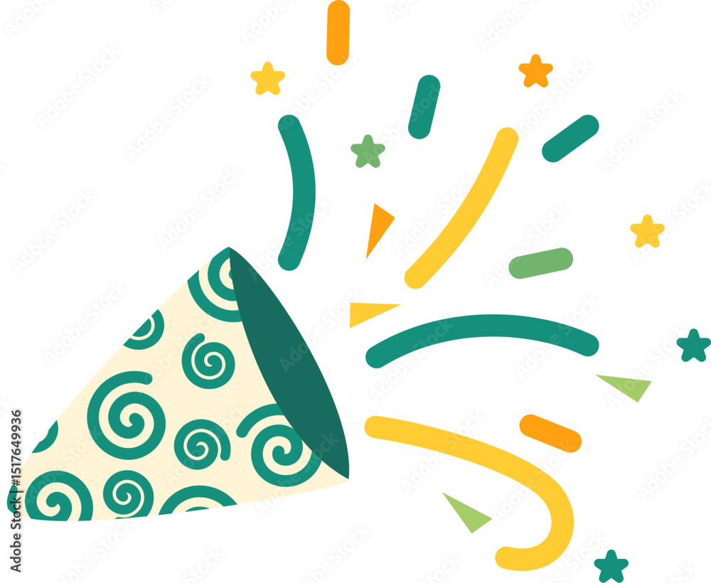 Obraz premium Exploding Party Popper with Confetti