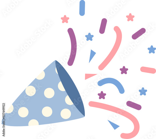 Polka Dot Party Popper with Pastel Confetti