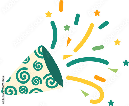 Exploding Party Popper with Confetti
