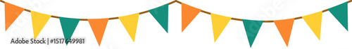 Straight Colorful Triangular Bunting Banner