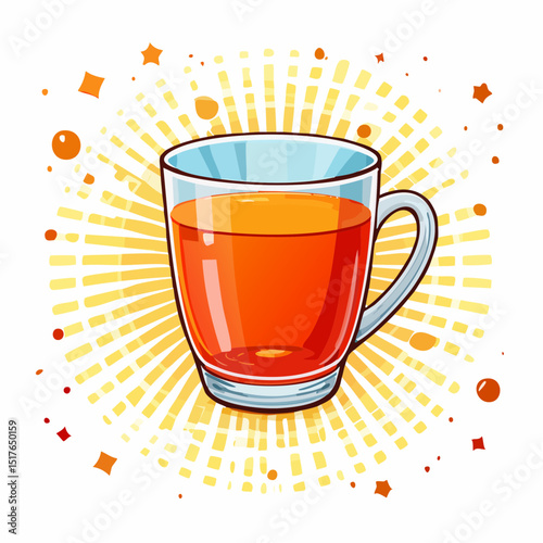 cup of tea   vector isolated on white illustration draw minimalist icon symbol