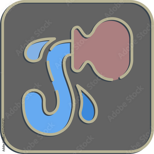 Icon aquarius the water bearer. Zodiac horoscope elements. Icon in embossed style.