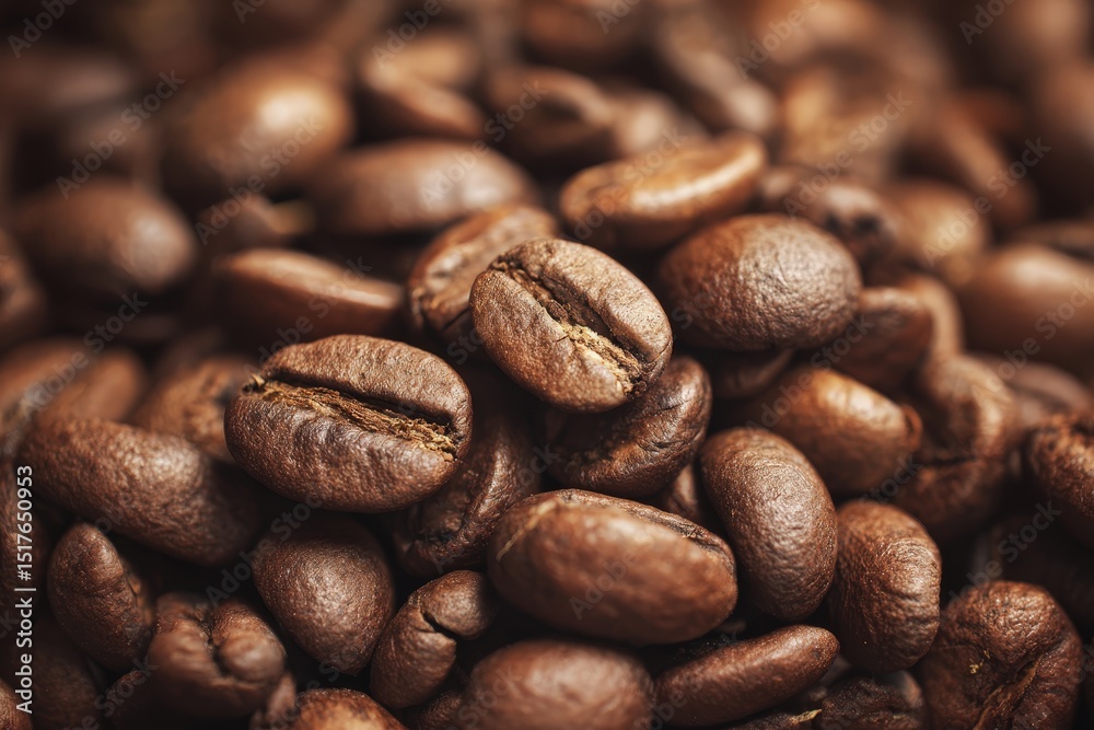 Naklejka premium Coffee beans arranged in a natural and inviting manner for brewing in the morning