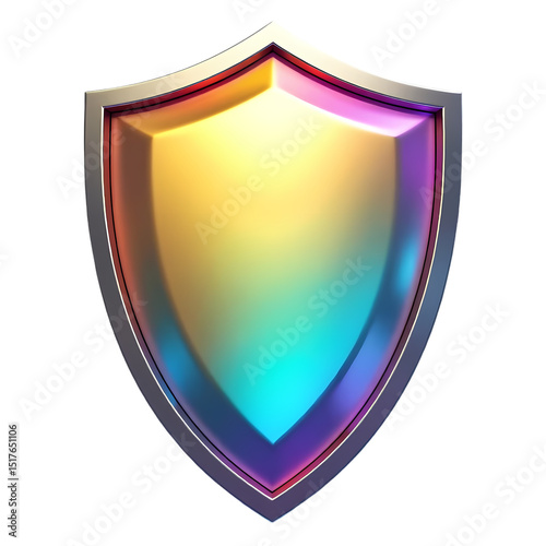 Free Download A vibrant shield with a silver border and a rainbow gradient in a  isolated on transparent background - GFXLoad
