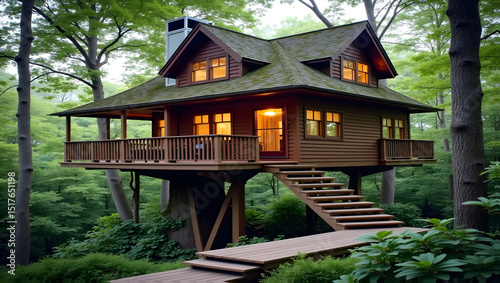 Charming treehouse with forest views
