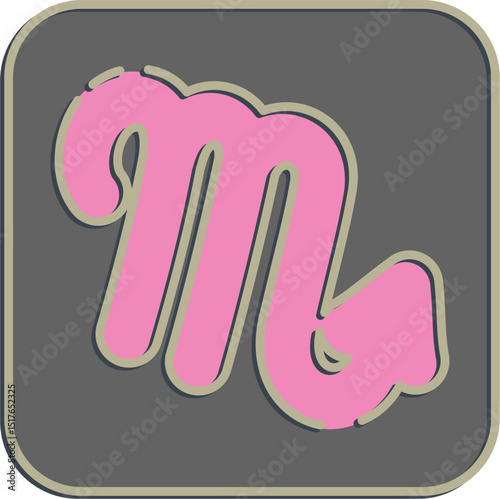 Icon scorpio. Zodiac horoscope elements. Icon in embossed style.