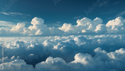 Dramatic sky with ornamental clouds and a deep blue hue