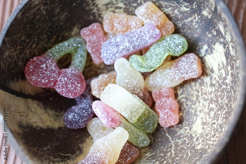 colorful fruit candy on a plate