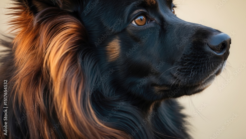 Fototapeta premium Macro shot of German Shepherd dog fur showcasing texture and detail for background use