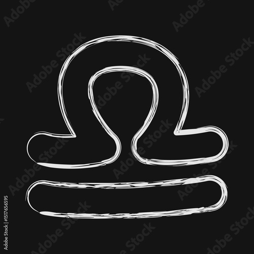 Icon libra. Zodiac horoscope elements. Icon in chalk style.