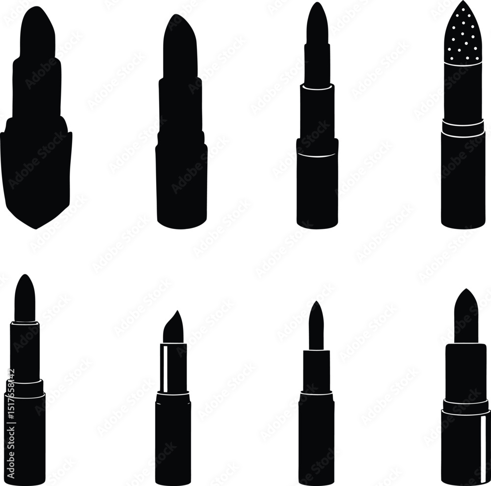Obraz premium Lipstick silhouette clipart illustration.