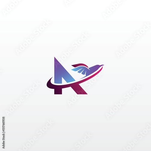 Free Download Letter A for Airplane logo design template - GFXLoad