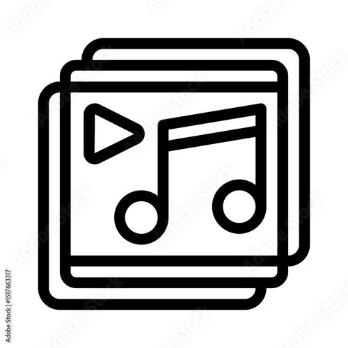 music note line icon
