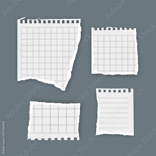 Torn Notebook Paper Pieces