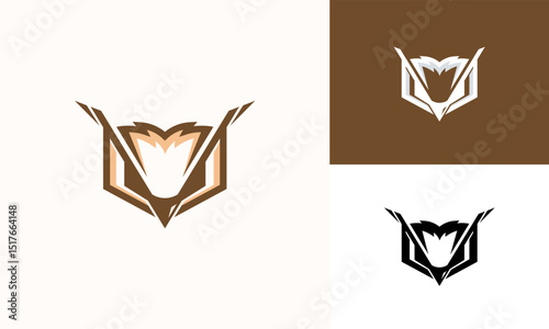 Abstract emblem design with stylized wings.