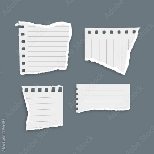 Torn Notebook Paper Pieces