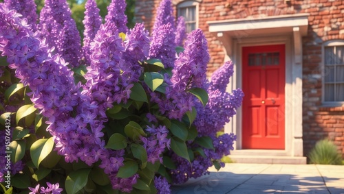 Botanical architecture featuring floral facades and rehabilitated gardens in spring