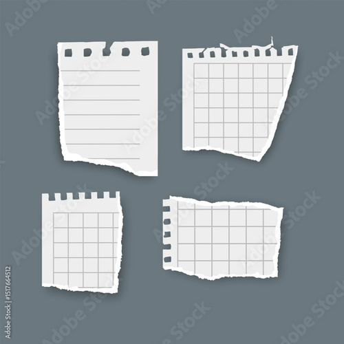 Torn Notebook Paper Pieces