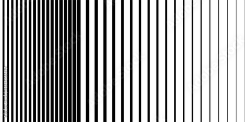 Thin line halftone gradient texture. Fading vertical stripe gradation background. Repeating wide pattern backdrop. Black parallel lines wallpaper for overlay, print, cover, banner, poster. Vector