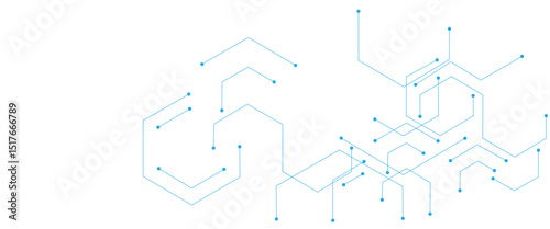 Medical and healthcare banner with hexagonal shape 