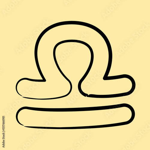 Icon libra. Zodiac horoscope elements. Icon in hand drawn style.