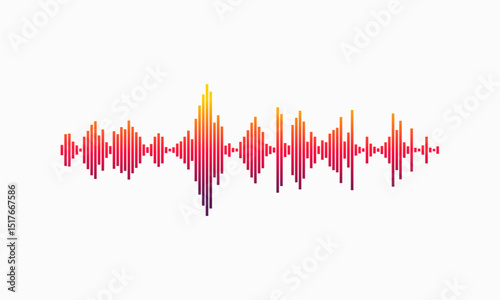Colorful audio wave form graphic.