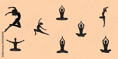 silhouette of yoga