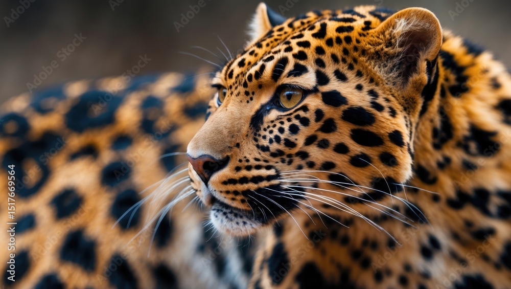 Obraz premium Furry leopard pattern with jungle background