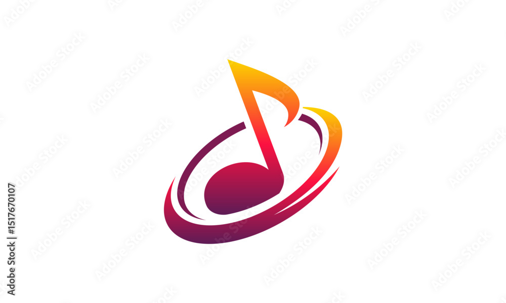 Obraz premium Vibrant musical note graphic design.