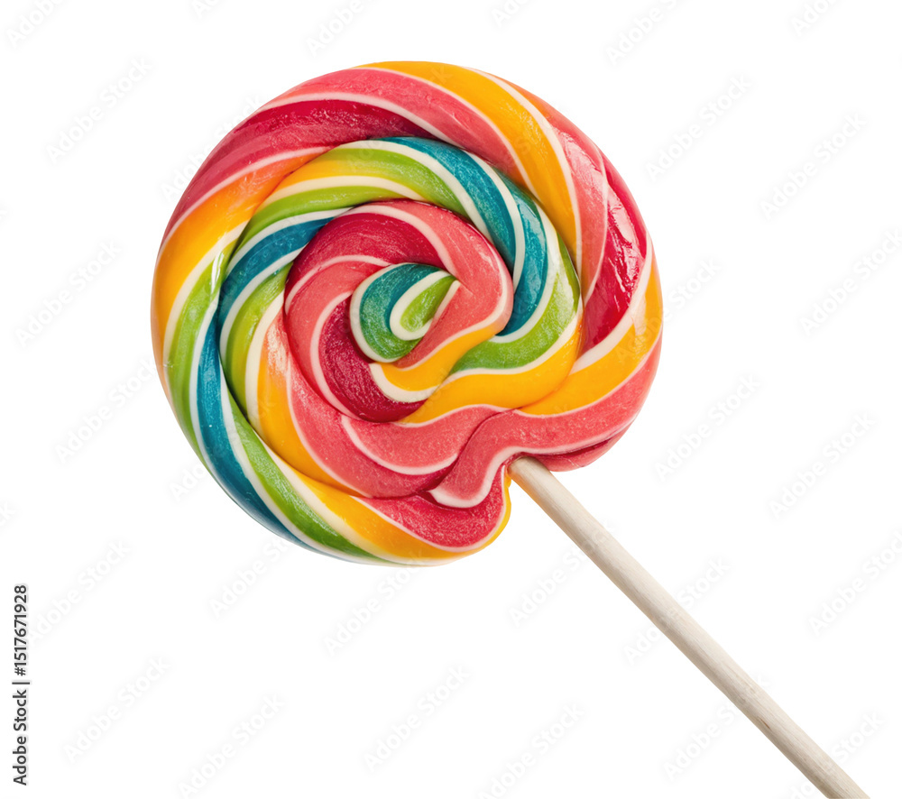 custom made wallpaper toronto digitalA close up shot of a colorful lollipop with a spiral design on a white background in bright lighting