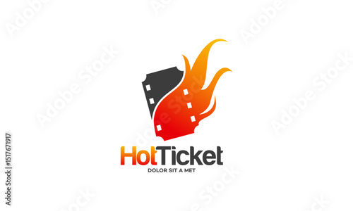 A vibrant  design featuring a  ticket icon engulfed in flames.