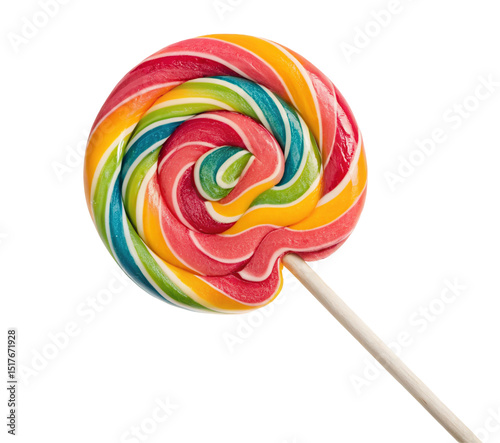 Wallpaper Mural A close up shot of a colorful lollipop with a spiral design on a white background in bright lighting Torontodigital.ca