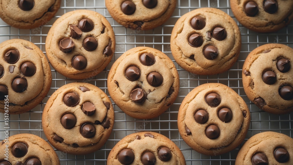 Fototapeta premium Delicious Homemade Chocolate Chip Cookies Fresh Out of the Oven