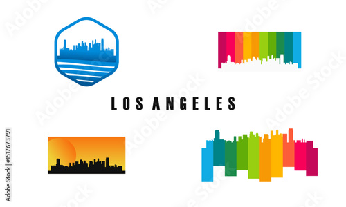 Skyline representations of los angeles.