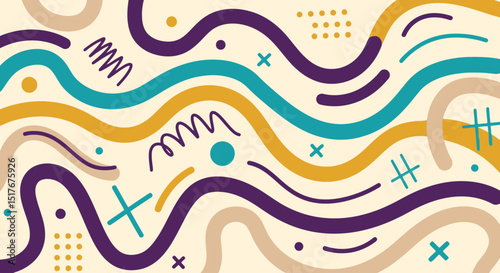 Playful Abstract Waves - Modern Graphic Design Background