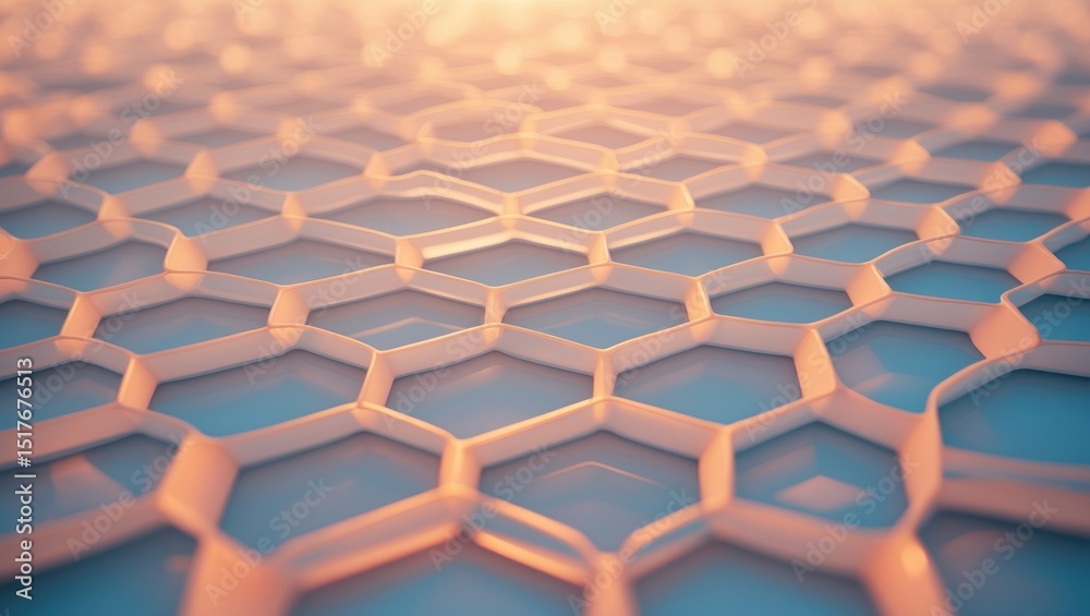 Fototapeta premium Hexagonal mesh background with seamless pattern and textured design