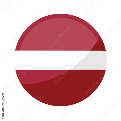 Free Download Round Glossy Button of the Flag of Latvia with Watercolor Effect - GFXLoad