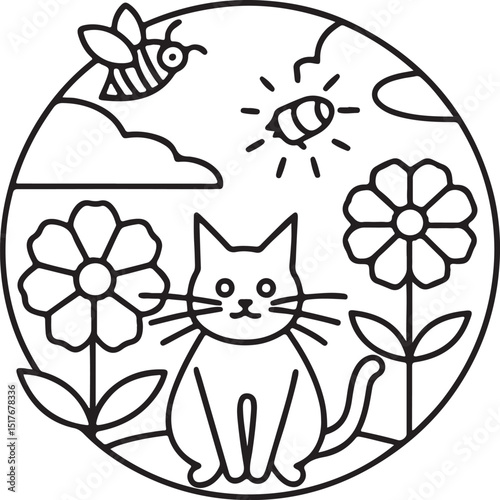 Adorable Cute Cat Coloring Pages - Playful Kittens & Kawaii Cat Designs for Kids & Adults, Printable PDF, Fun & Relaxing Feline Art Therapy