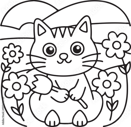 Adorable Cute Cat Coloring Pages - Playful Kittens & Kawaii Cat Designs for Kids & Adults, Printable PDF, Fun & Relaxing Feline Art Therapy