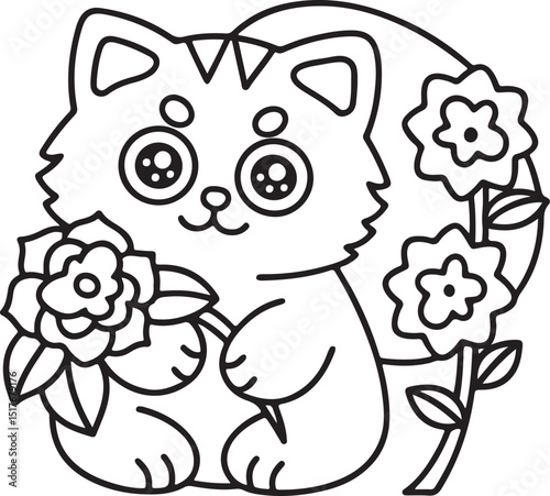 Adorable Cute Cat Coloring Pages - Playful Kittens & Kawaii Cat Designs for Kids & Adults, Printable PDF, Fun & Relaxing Feline Art Therapy