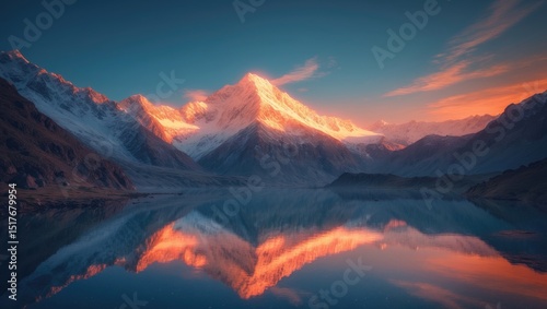 Lac Blanc panorama in the French Alps showcasing Mont Blanc reflected on tranquil waters during sunset in Haute Savoie, Chamonix