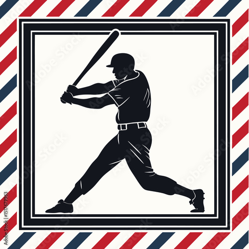 Silhouette of baseball batter powerfully swinging, framed by grape vines, dramatic lighting.