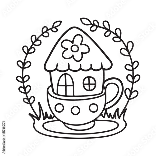 Black & White Designs, Victor Illustration, Line Art, Little Garden Bold Easy Coloring  Book, Little Garden Bold Easy Coloring  Pages, Coloring Book, Coloring Pages, Printable Coloring Pages