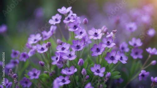 Wallpaper Mural Violet-colored purple phlox subulata flowers in garden, showcasing blooming moss for landscape design, a bright perennial herbaceous plant covering ground with natural violet hues. Torontodigital.ca