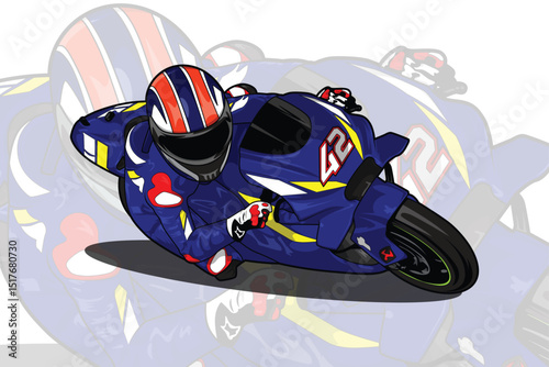 Blue superbike cornering grandprix vector