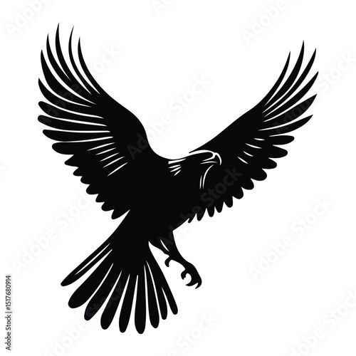 Eagle black color on isolated white background