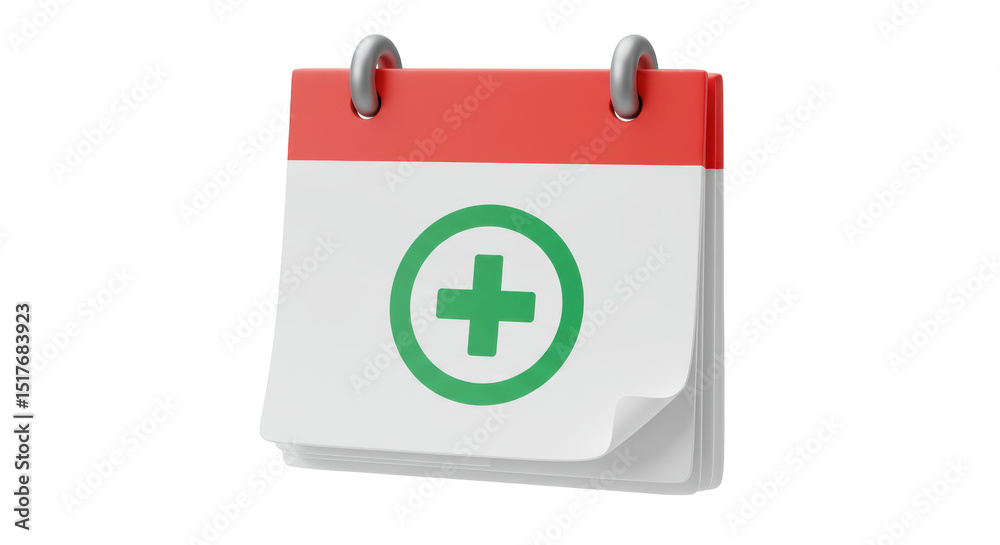 Isolated Calendar with Plus Sign