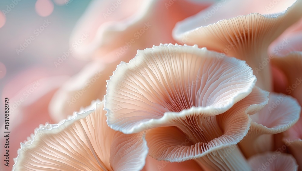 Close-up of edible mushroom texture for design and decoration