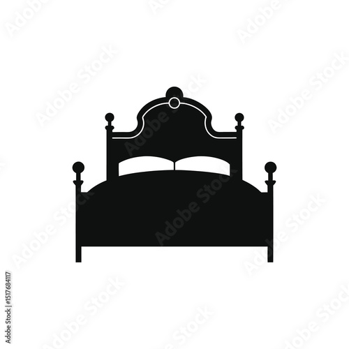 bed icon isolated on white