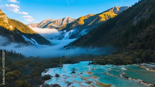 Huanglong Colorful Pool Scenic Area - Natural Scenery